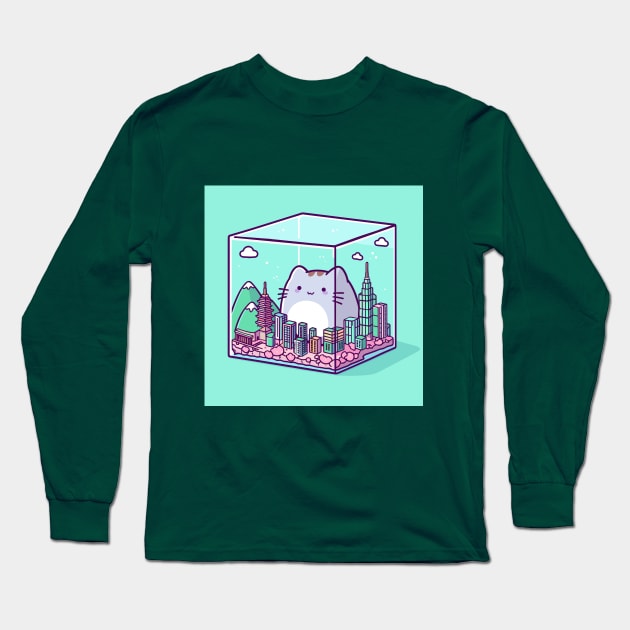 Cat in cube Long Sleeve T-Shirt by Varpu Maki